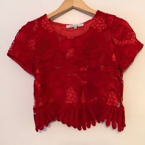 Lovers&Friends Size Small Red lace top